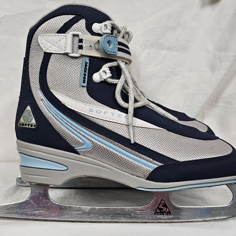 Pre-owned Jackson Softec Womens Figure Skates, Blue & Gray, Size: 9