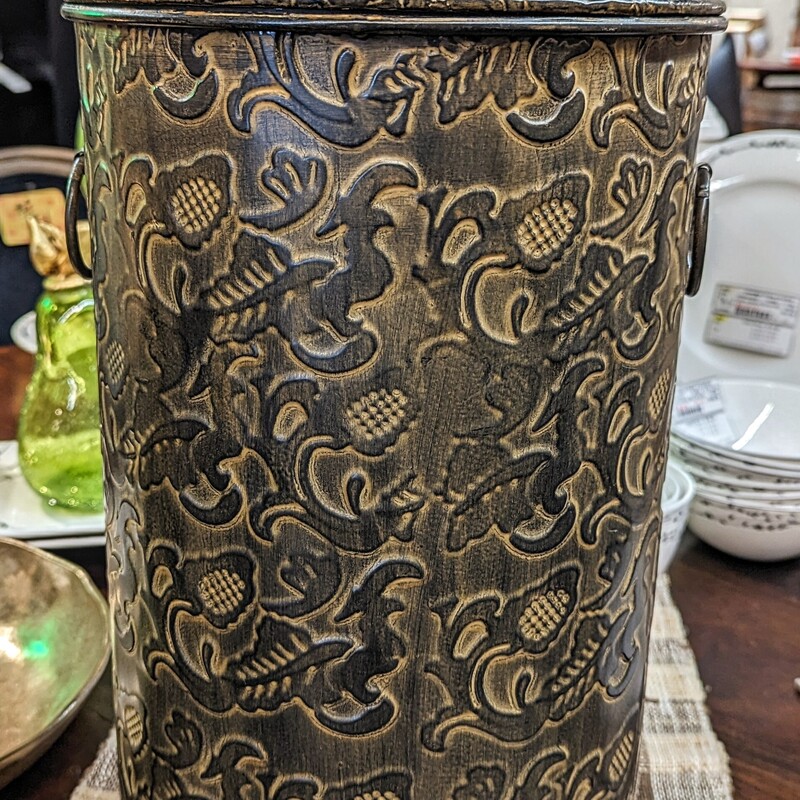 Ornate Tin Jar With Lid