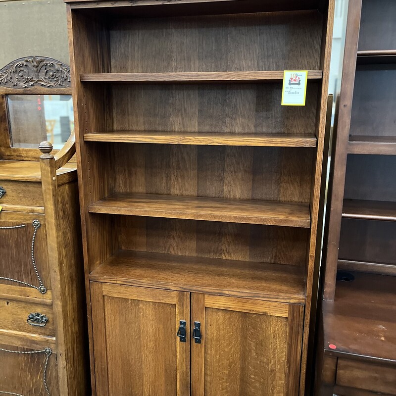 Oak Bookcase W/cabinet