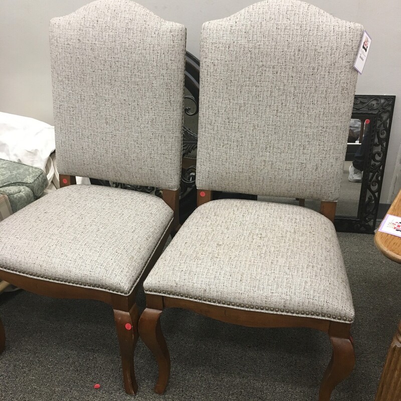 Pair Grey Dining Chairs
