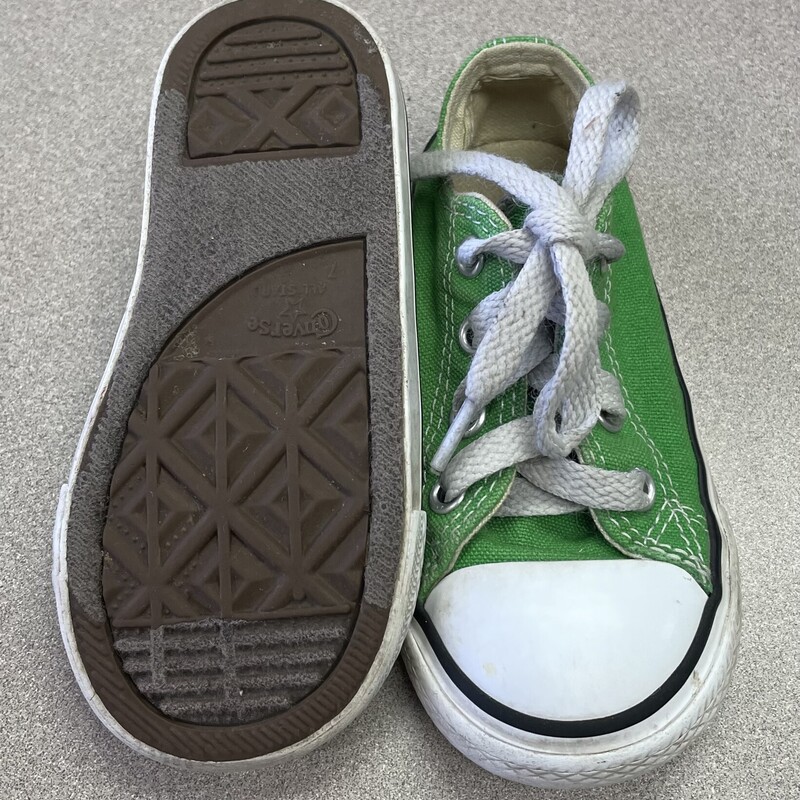 Converse Lace Up Sneaker, Green, Size: 7T
