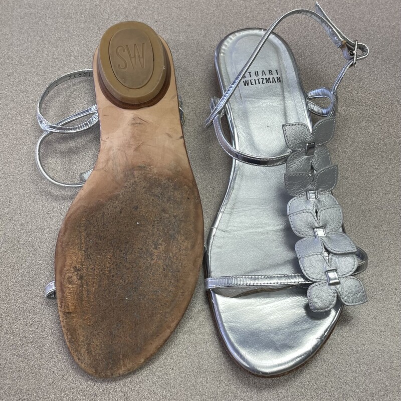Stuart Weitzman Sandals, Silver, Size: 7Y