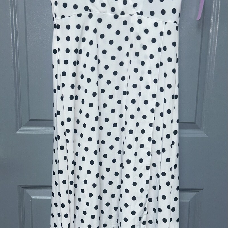 L White Dotted Tie Dress