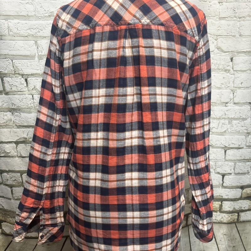 Blue, Plaid, Size: Large