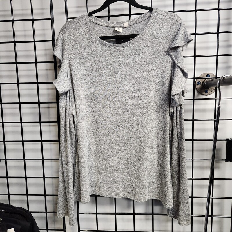 Gap Knit Cold Shoulder, Grey, Size: XXL