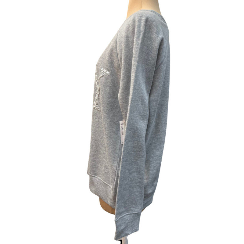 Caslon Joy Pullover
Pearl and Jewel Embellishment
Gray with White
Size: Large