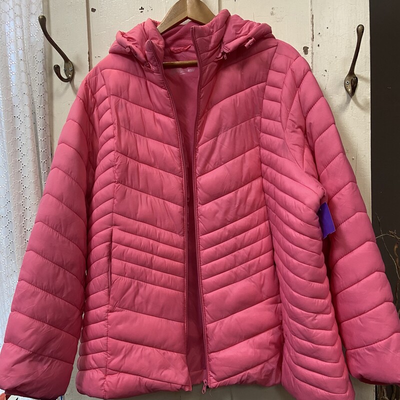 Pink Nylon Puffly Coat<br />
Pink<br />
Size: 3X