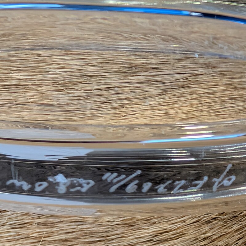 Orrefors Wish To The Moon Vase, Etched
6.5w x 2.25d x 4.25h